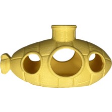 Muyu Craft Akvaryum Dekoru Sarı Denizaltı Mağara Doğal Görünümlü Balık Saklanma ve Yüzme Alanı