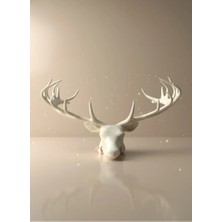 Odern Geyik Başı Biblo 25 cm Zarif Masa Üstü Dekor Midastech