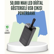MidasTech Yüksek Kapasiteli 50.000 Mah Powerbank – Type-C, Lightning ve Micro USB Uyumlu, Çoklu Cihaz Şar