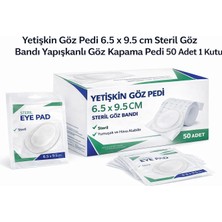 SHC4200 Yetişkin Göz Pedi 6.5 x 9.5 cm Steril Göz Bandı Yapışkanlı Göz Kapama Pedi 50 Adet 1 Kutu