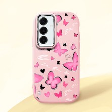 Ucuc Samsung Galaxy S25 Plus Uyumlu Darbe Emici Kamera Korumalı Pembe Silikon Kılıf