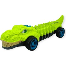 Net Damla Timsah Araba - Otomatik Hareketli Sesli Işıklı 32 cm - Açık Yeşil Timsah (Lisinya)