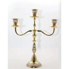 Magicool Pirinç Sedefli 3'lü Şamdan 19124