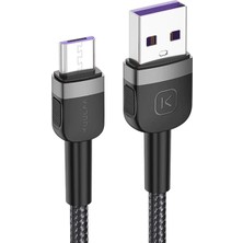 MidasTech Kuulaa Mikro USB 3A Hızlı Şarj 0.50CM Kısa Android USB Şarj KABLOSU-(5775) Midiastech