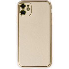Magicool Iphone 12 Kılıf Coco Deri Silikon Kapak - Gold