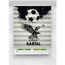 Enzo Home Kartal ve Futbol Topu Desenli Baskılı Zebra Stor Perde – Taraftar Temalı Dekoratif Zebra Perde