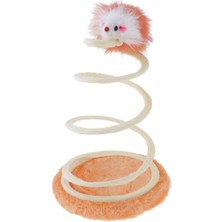 Feyza Design Renkli Spiral Yaylı Hareketli Kedi Oyuncağı – Zıplayan Fare Figürü