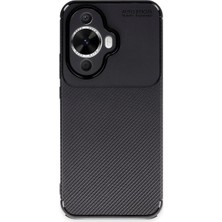 Magicool Huawei Nova 12S Kılıf Auto Focus Karbon Kapak - Siyah