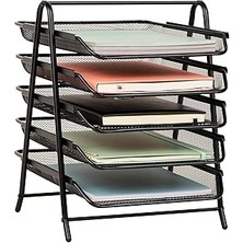 SHC4200 Mind Reader 5tpaper-Blk 5 Katmanlı Kağıt Tepsisi, Dosya Depolama, Masaüstü Düzenleyici, Metal Ağ, 3