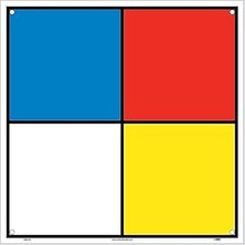 SHC4200 Nmc HMS10R Tehlikeli Malzeme Sistemi Etiketi - 26,5 cm Kare Sert Plastik Bilinme Hakkı Etiketi Kare