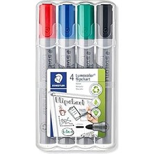 SHC4200 Staedtler 356 Wp4 Lumocolor Flipchart Markör Yuvarlak Uçlu 4'lü