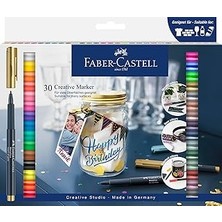 SHC4200 Faber-Castell 30'lu Creative Markör Seti,suya Dayanıklı,kalıcı Mürekkep,ergonomik Gövde