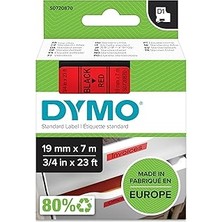 SHC4200 Dymo D1 Yedek Şerit, 19 mm x 7 Mt, Kırmızı/siyah (45807)