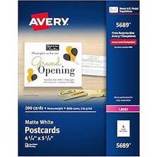SHC4200 Avery Lazer Yazıcılar Için Yazdırılabilir Kartpostallar, 10,8 cm x 14 Cm, 200 Boş Kart - Tarif Kart