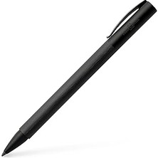 SHC4200 Faber-Castell Ambition All Black Tükenmez Kalem, M Uç, Çevirme Mekanizmalı, Krom Kapak, Siyah Refil