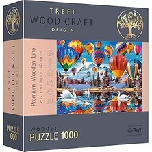 SHC4200 Trefl - Ahşap Yapboz, Renkli Balonlar Yapboz - 1000 Parça, Ahşap El Işi, Düzensiz Şekiller, Amerika