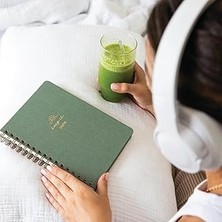 SHC4200 Paperora A5 Spiralli Sert Kapak Keten Düz Çizgisiz Tarihsiz Not Defteri Yeşil