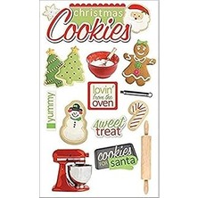 SHC4200 Kağıt Ev Üretimi Noel Kurabiyeleri 3D Çıkartma, Kağıt, Çok Renkli, 22,4 x 12 x 0,5 cm