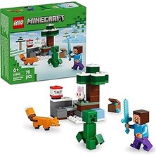 SHC4200 Minecraft Steve’ın Tayga Macerası 21583-6 Yaş Üzeri Kız Erkek Çocuklar Için Steve Minifi