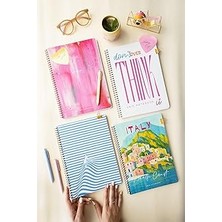 SHC4200 A4 Spiralli Karton Kapak 4'lü Set Kareli Okul Defteri 80 Yaprak - Ders Programlı Çok Renkli