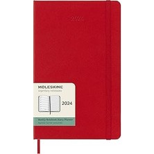 SHC4200 Moleskine 2024 Haftalık Planlayıcı, 12M, Büyük, Kırmızı Kırmızı, Sert Kapak (5 x 8,25)