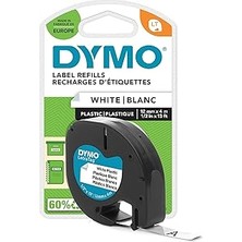 SHC4200 Dymo Letratag Plastik Şerit (12 mm x 4 Mt), Beyaz (59422)