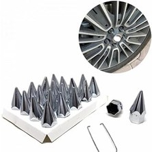 SHC4200 Aee® Bijon Kapağı Seti 20 Adet – Krom Jant Bijon Koruma Kapağı (17MM / 19MM) Oto Jant Somun Kapak S