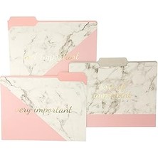 SHC4200 Graphique Allık Mermer Dosya Klasör Seti - Dosya Seti 9 Klasör 3 Benzersiz "önemli" Ta