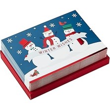 SHC4200 Hallmark Kutulu Noel Kartları, Kış Dilekleri Kardan Adamlar (40 Kart 40 Zarf)