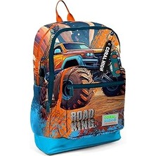 SHC4200 Coral High Kids Turuncu High Truck Desenli Dört Bölmeli Okul Sırt Çantası 23778