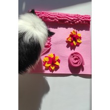 Feyza Design Köpek Koklama Matı ve Zeka Oyuncağı - Yavaş Yeme Matı Pembe