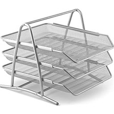 SHC4200 Mas Perfore 3'lü Evrak Rafı Seti Silver