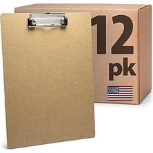 SHC4200 Officemate Harf Boyutu Ahşap Klips, Düşük Profil Klipsi, 12'li Paket Klips, Kahverengi (83812)