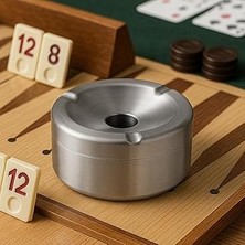 SHC4200 Paslanmaz Gri Çelik Masa,cafe,restoran Küllüğü – Kokusuz, Kapaklı, Minimalist Sağlam (9x7 Cm)