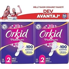 SHC4200 Orkid Platinum Uzun 56'lı Cesaret Paketi Dev Avantaj Hijyenik Ped (Boy 2)