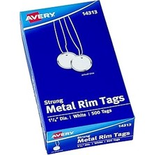 SHC4200 Metal Rim Marking Tags, Metal/paper, 1 – 1/4" Çap, Beyaz, 500/BOX, Sold As 1 Box