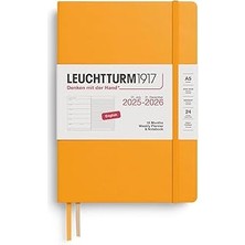 SHC4200 LEUCHTTURM1917 Orta Boy (A5) Aylık Ajanda Not Defteri (Çizgili) 2026 Sert Kapak, Ingilizce, G