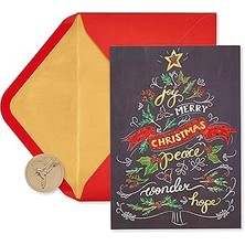 SHC4200 Papyrus Zarflarla Kutulu Noel Kartları, Size Sizine, Tatil Ağacı (14 Adet)