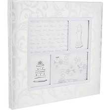 SHC4200 30,5 cm 30,5 cm Buchschraubenalbum 4-Frame Kılıf Kumaş Memory Kitap, Beyaz