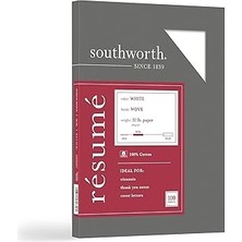 SHC4200 SOUTHWORTH®%100 Pamuk Özgeçmiş Kağıdı, 8 1/2 "x 11", 14,5 KG,%100 Geri Dönüştürülmüş, Bey