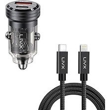 SHC4200 Livx Transparent 45W Pd/qc Mini Araç Şarj 1 Metre Iphone Hızlı Şarj Kablosu L35 - Blt-00