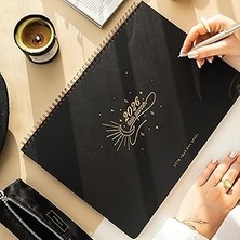 SHC4200 2026 Haftalık Spiralli Masaüstü Planlayıcı 24X34 cm - Desk Planner Siyah
