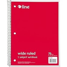 SHC4200 C-Line 1 Konu Defteri, 20 x 20-1/2 Inç, Geniş Çizgili, Kırmızı, 70 Yaprak