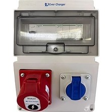 SHC4200 Ikili Montajli Kombinasyon Kutusu 5X32A 1X16A Priz Sigortaları Kaçak Akım Rölesi Içerisinde