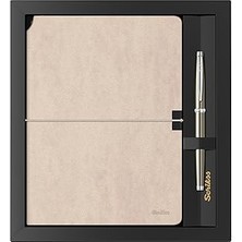SHC4200 Scrikss SD600-12 Verona Bej A5 Defter &amp; 800 Titanyum Krom Set
