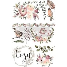 SHC4200 Cozy Evening 24″X35″ ile Yeniden Tasarlayarak Dekor Transferi - 3 Sayfaya Kesilmiş