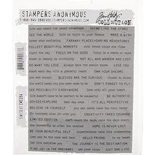 SHC4200 Tim Holtz - Stampers Anon CMS394 Tiny Tim Holtz Stamp Cling Rbbr Damga Seti, Küçük Metinli, Tek Boy