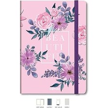 SHC4200 Le Color Çiçekli Defter Kareli Pembe 17X24 cm