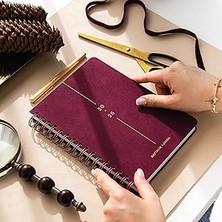 SHC4200 2026 A5 Spiralli Keten Haftalık Ajanda 12 Aylık - Bordo