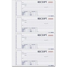 SHC4200 Hardcover Numbered Money Receipt Kitap, 6 – 7/8 x 2 3/4, Three-Parça, 200 Forms